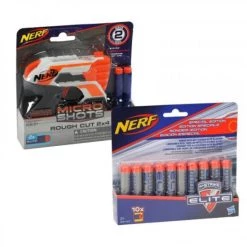 Blitzangebot 👍 Nerf Gun Blaster Micro Shots Rough Cut 2x4 + 10 Sonderedition Darts Grau 🛒