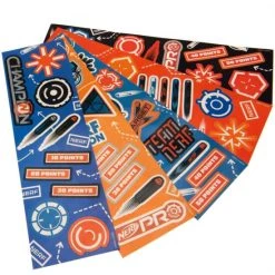 Auslauf 😍 Nerf - Aufkleber 50er-Pack - Vinyl TA7672 (Einheitsgröße) (Orange/Blau/Schwarz) 😍