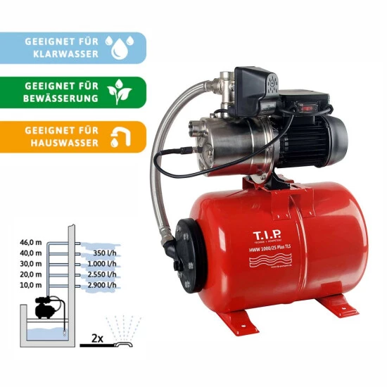 Aktion ✨ T.I.P. Hauswasserwerk HWW 1000/25 Plus TLS, Max. Fördermenge: 3.300 L/h, 800 W 😉 5 Aktion ✨ T.I.P. Hauswasserwerk HWW 1000/25 Plus TLS, Max. Fördermenge: 3.300 L/h, 800 W 😉 – Bild 5